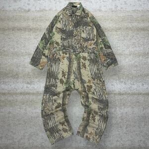 Vintage 90s LR Liberty Realtree Coveralls Mens L Baggy Wide Leg Fit Hunting Camo